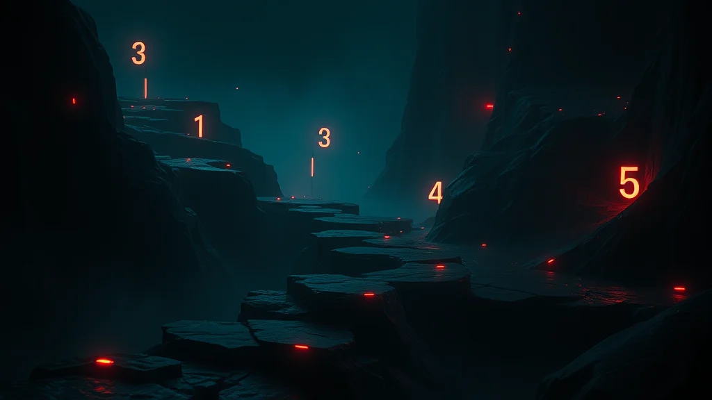 Ten numbered pitfalls resolving to clean results, neon nodes on dark