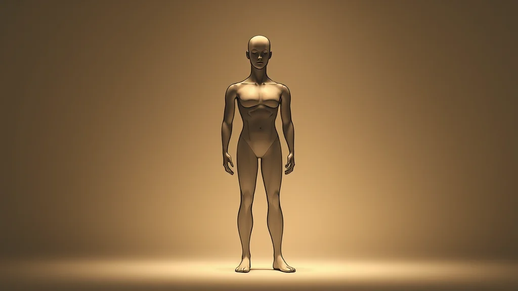 Build and proportion sliders beside a neutral mannequin outline, abstract concept