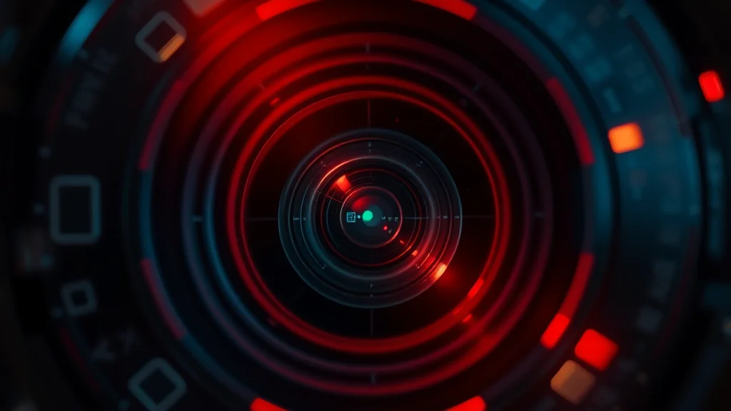 Camera angle icons (low, high, POV, wide) around a framing reticle, abstract concept