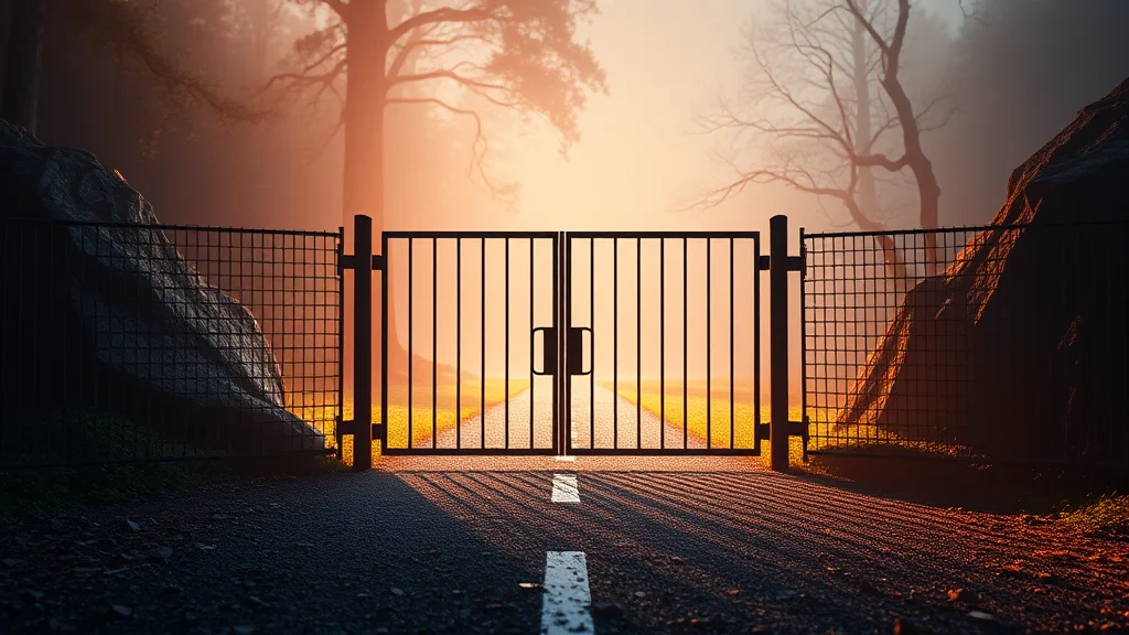 A safety filter gate blocking one path and an open local path beside it, abstract concept