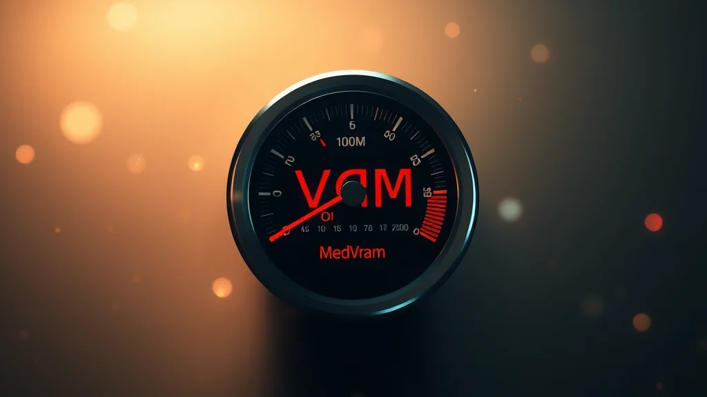 A full VRAM meter dropping after medvram and tiling toggles, abstract concept