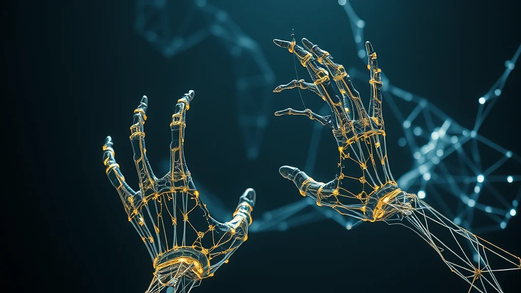 Extra limbs being pruned from a wireframe, glowing on dark
