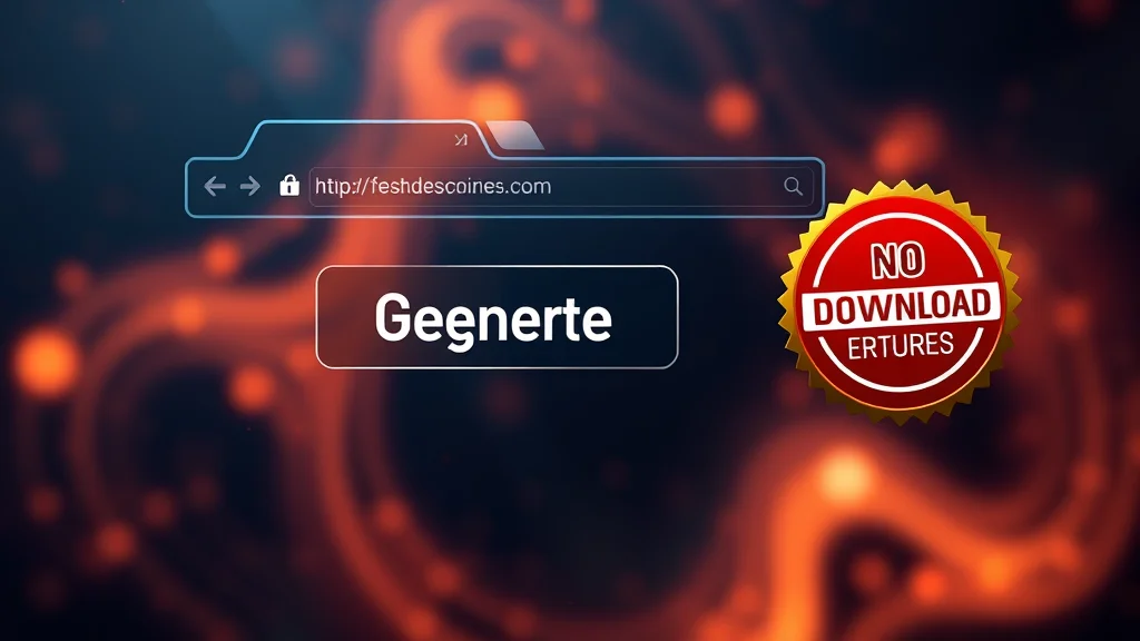 Browser tab with a generate button and no-download badge, abstract