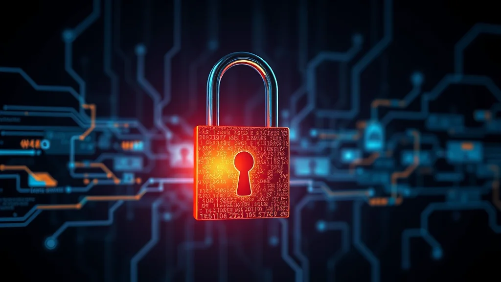 A padlock sealing a stream of personal data, glowing on dark