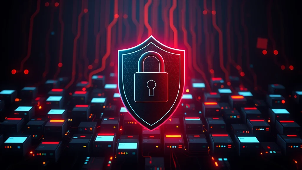 A privacy shield over a gallery of hidden files, neon nodes on dark