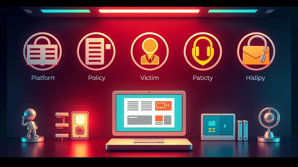 Platform policy and victim-resources icon set