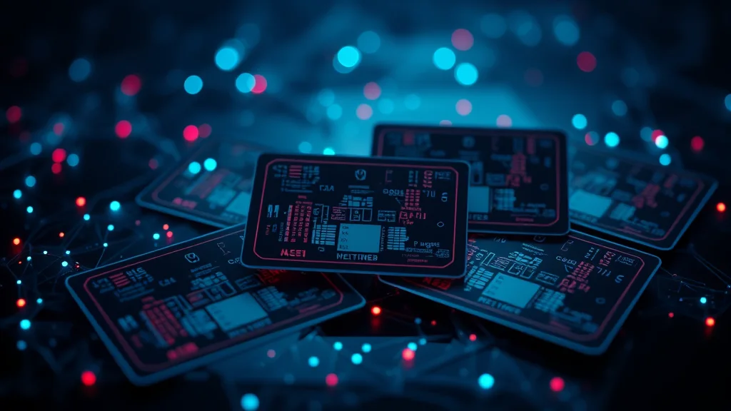Duplicate and low quality cards being removed from a sample set, neon nodes on dark