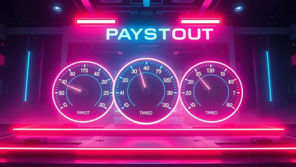 Payout, audience, and discovery gauges across three platforms, neon nodes