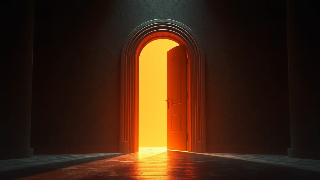 An unlocked free doorway, abstract concept