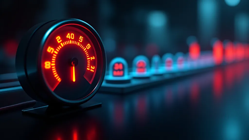 Credit energy meter beside a generation queue, abstract