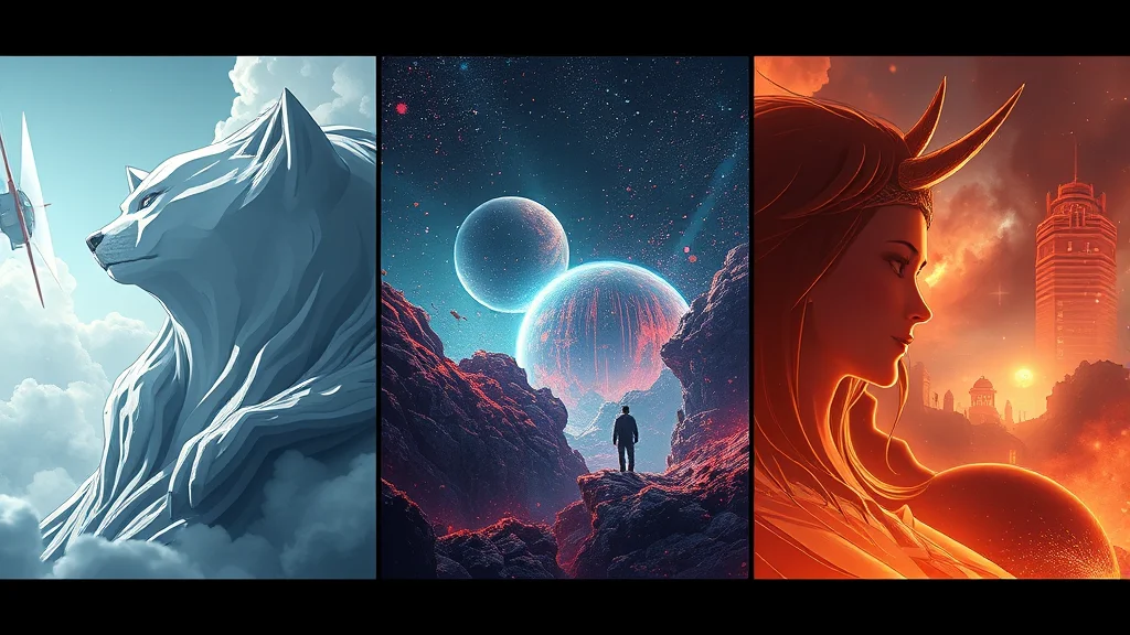 Three style panels realistic, anime, and 3D side by side, abstract concept