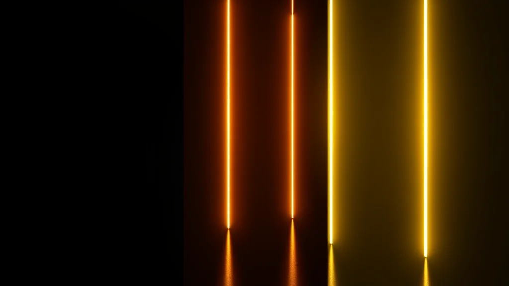 Three-column side-by-side comparison bars, glowing on dark