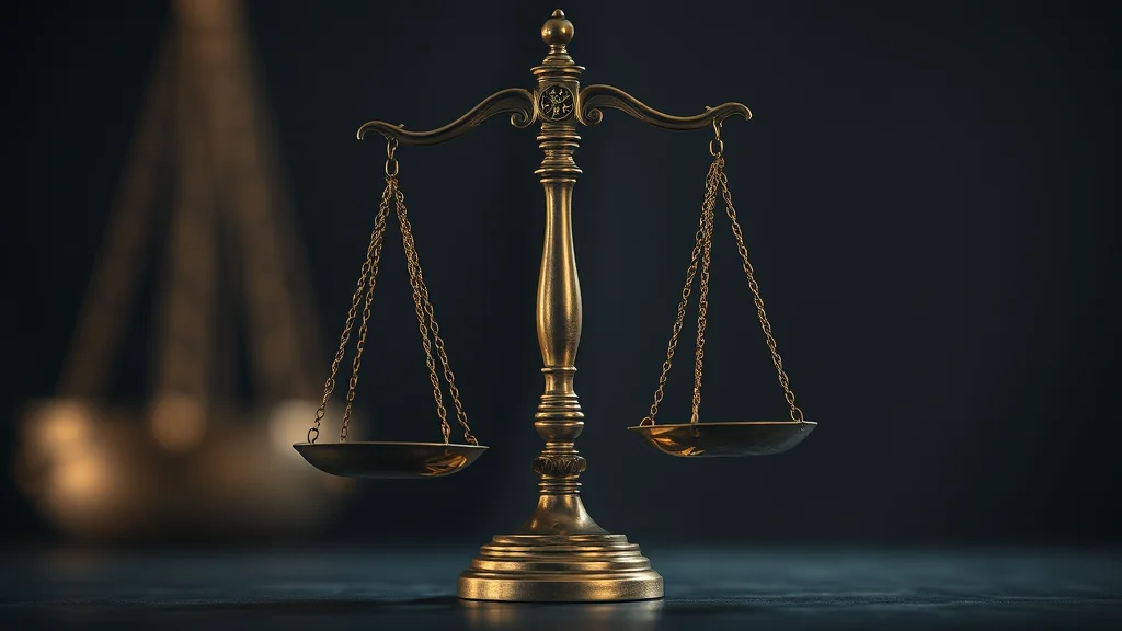 A legal scale weighing consent and likeness rules, concept on dark