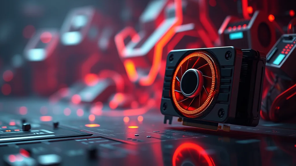 A compact GPU with a near full VRAM gauge training efficiently, abstract concept