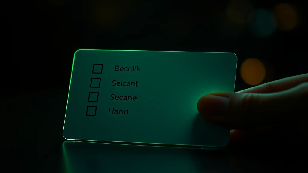 A checklist of green checks beside a second hand card, glowing on dark