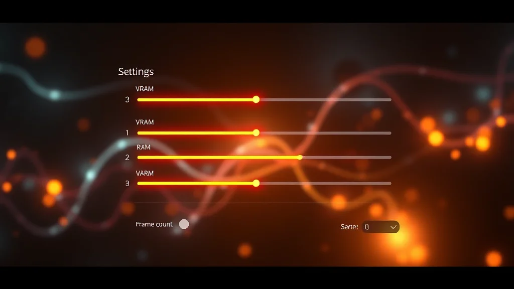 VRAM and frame-count settings panel glowing