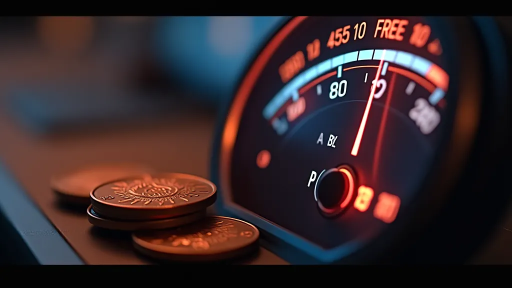 Daily free credit coins refilling a meter, abstract