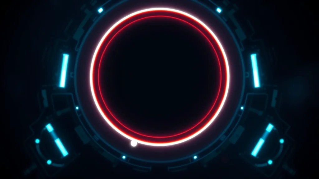 Abstract glowing circular avatar frame on dark, editorial concept, no face