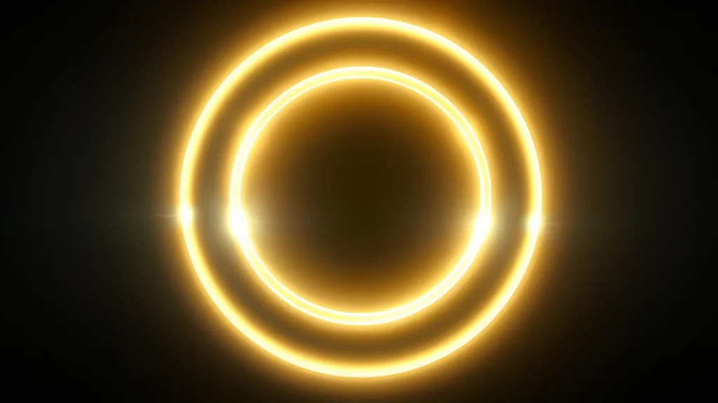 A luminous ring badge with soft central glow, abstract