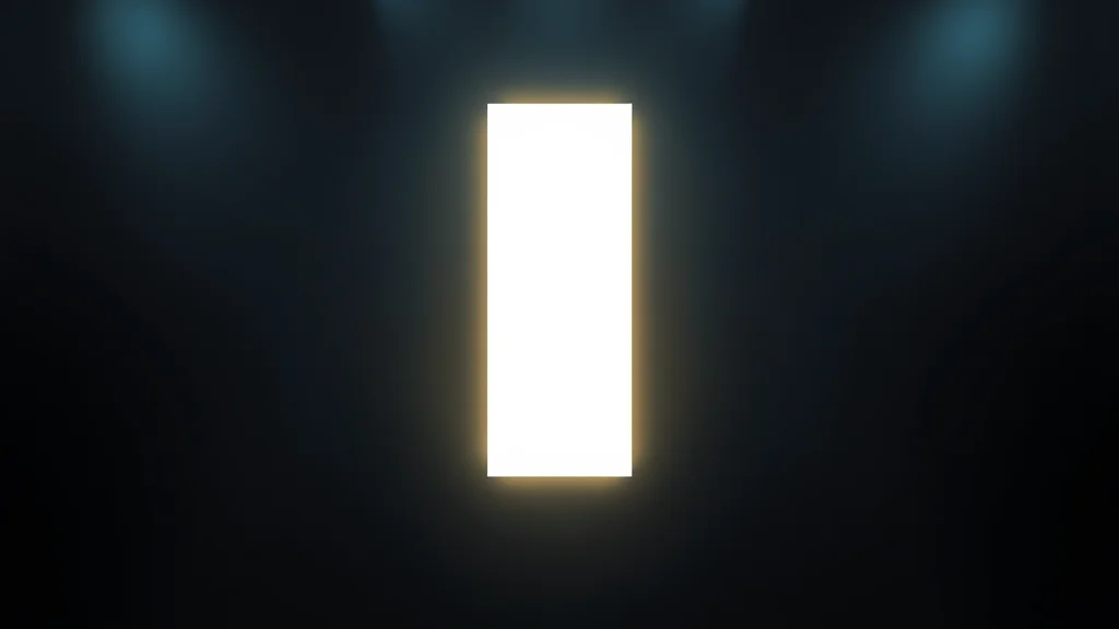A slim luminous panel floating in soft ambient dark, abstract