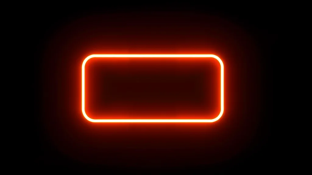 Warm rounded rectangle glow on dark, neon on dark