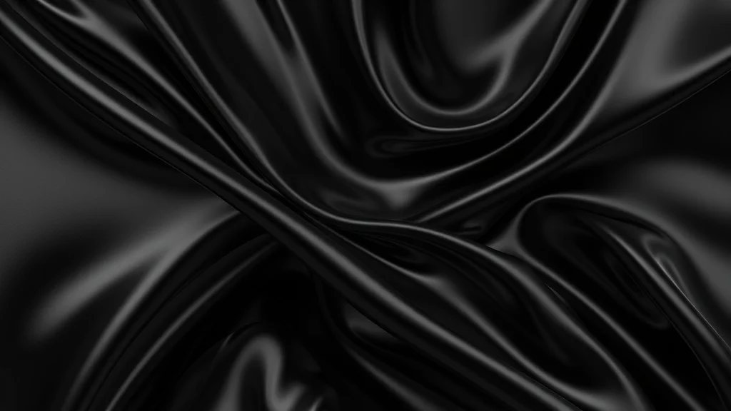 A shiny reflective black latex fabric drape study, abstract concept
