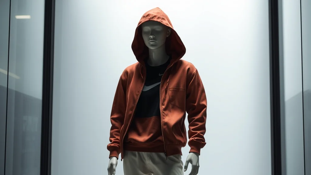 A faceless mannequin in a sporty casual silhouette, abstract concept
