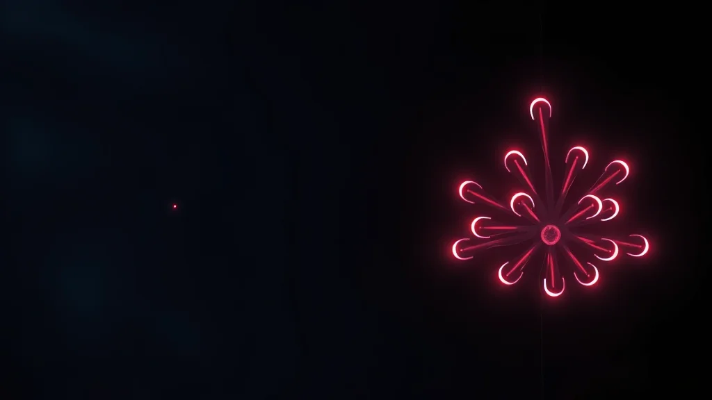 One faint form and a cluster of stronger glows, neon on dark