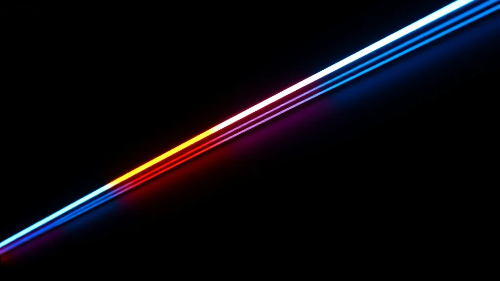 A line of differently toned glows on dark, neon on dark
