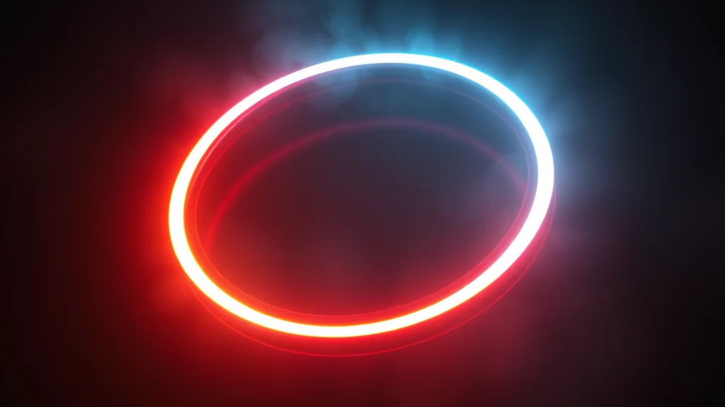 A ring of cores and a leading glow, neon on dark
