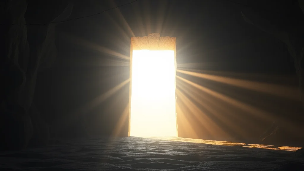 A clearing gateway of light after a block lifts, abstract concept