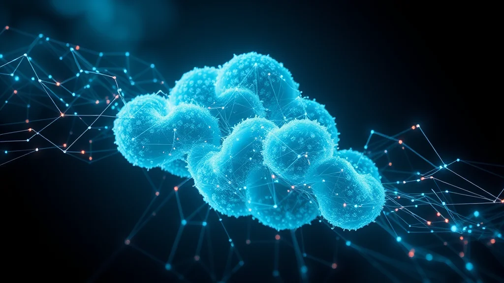Abstract reconnecting cloud data threads, glowing on dark