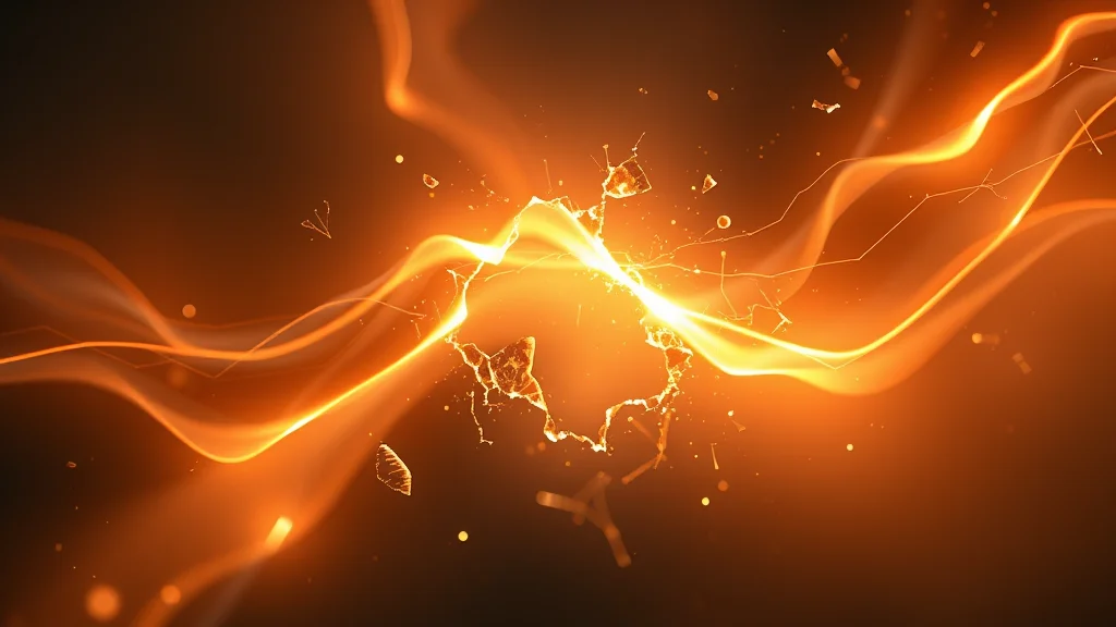 A broken light stream mending into a steady flow, abstract concept