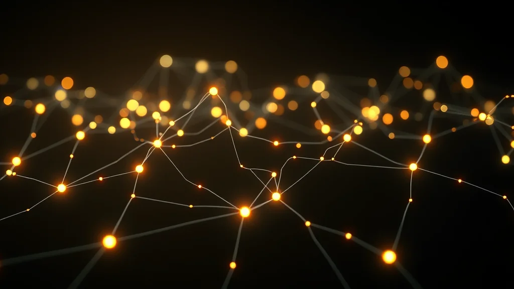 A clean lit node web after a fix, neon nodes on dark