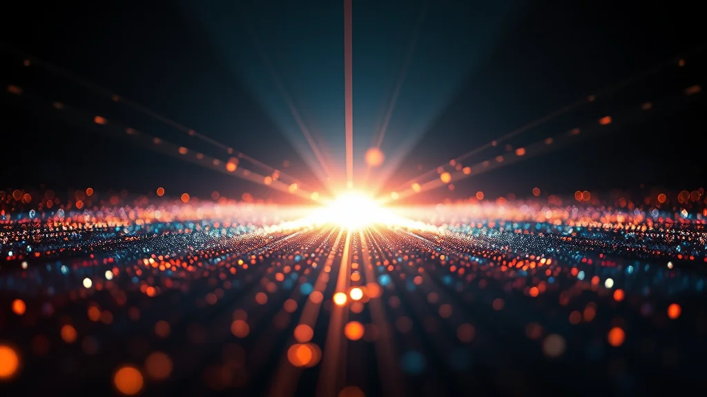 A dropping luminous signal recovering into a steady rhythm, abstract signal restored