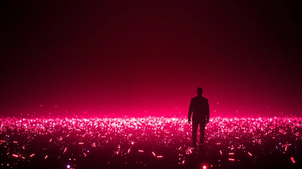 Two SDXL characters as fields of light, neon on dark