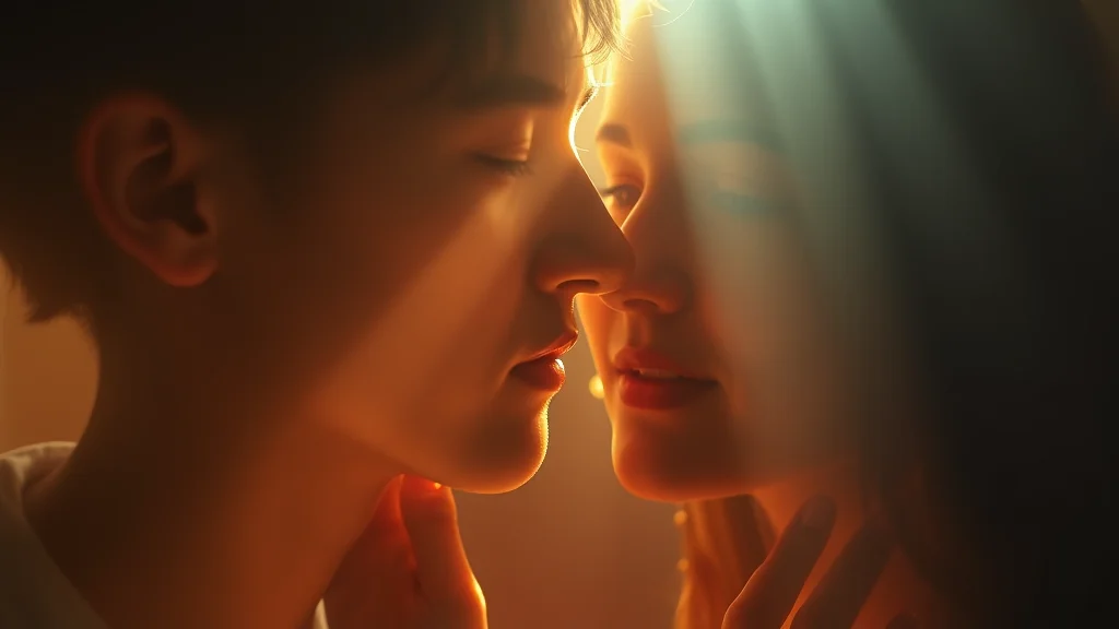 A bright glow and a softer one drawn close, abstract companionship