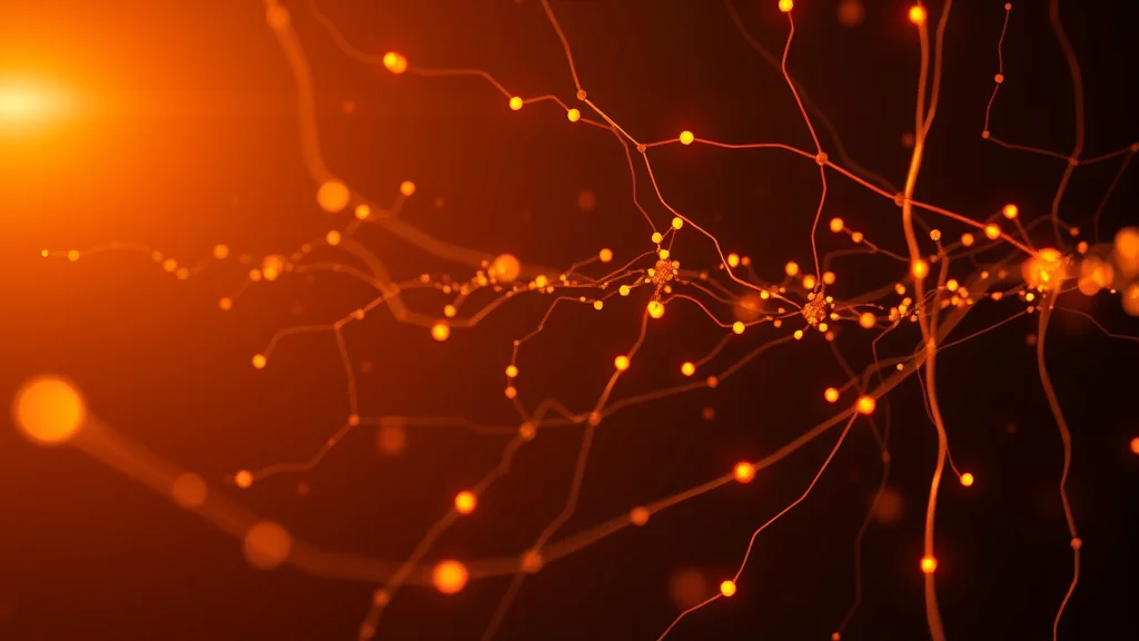Warm gold focus resolving from a halt, neon nodes on dark