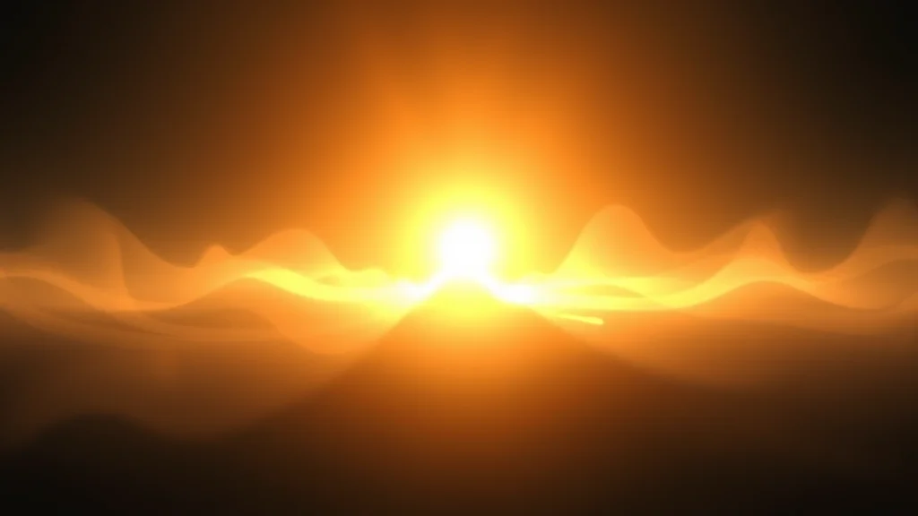Abstract trailing wake of dimming luminous forms behind a brighter one, editorial concept