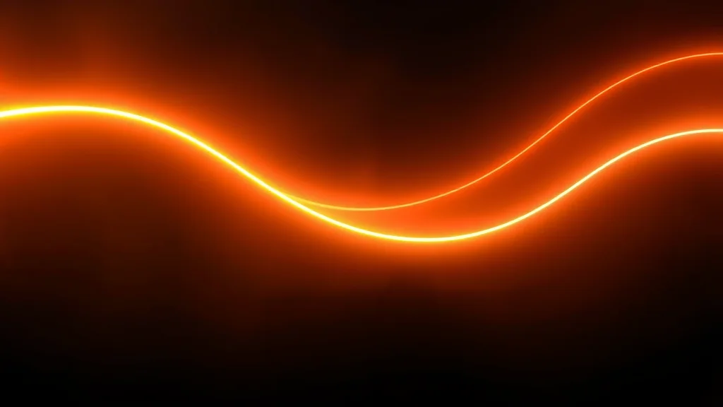 One present glow and its fading trail, neon on dark