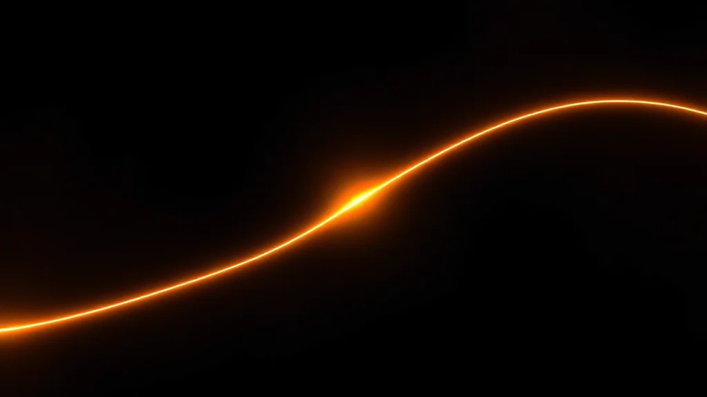 A single unbroken luminous line leading to its source, abstract tracing