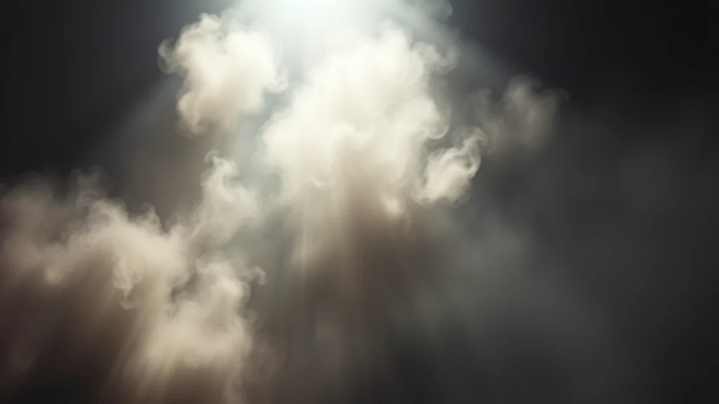 A gathered mass of light dissolving toward empty dark, abstract clearing