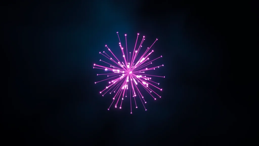A held cluster of light with nothing beyond it, neon on dark
