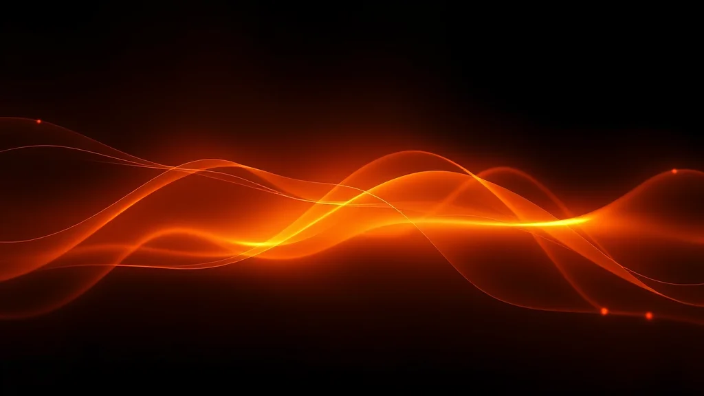 Abstract glowing pulses coming to rest at a soft threshold on dark, editorial concept