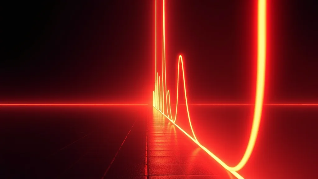 The final pulse of a luminous sequence at rest, neon on dark