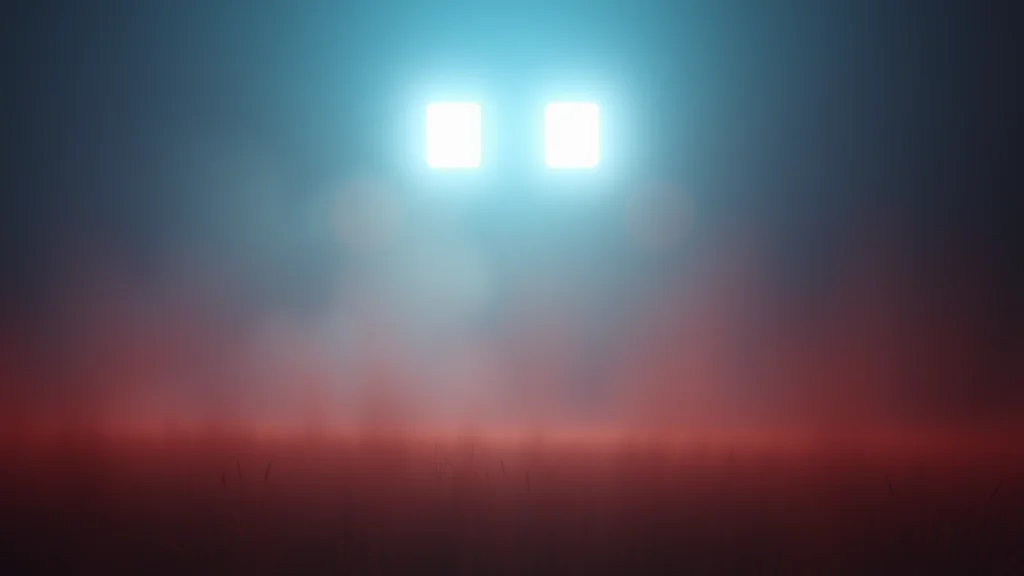 Abstract few bright forms held apart above a dimming softer field, editorial concept