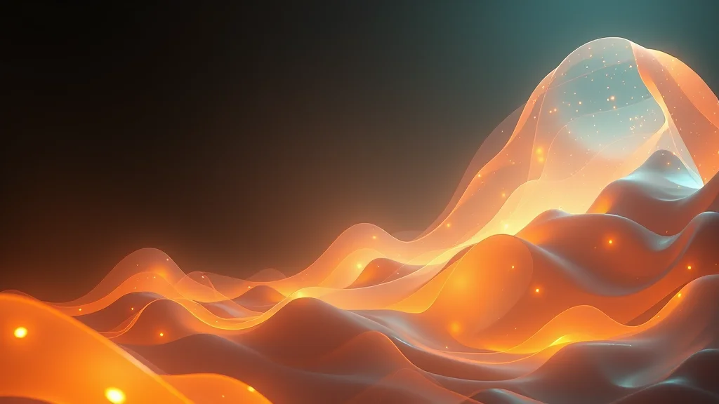 Selected luminous shapes kept while the rest settles, abstract saving concept
