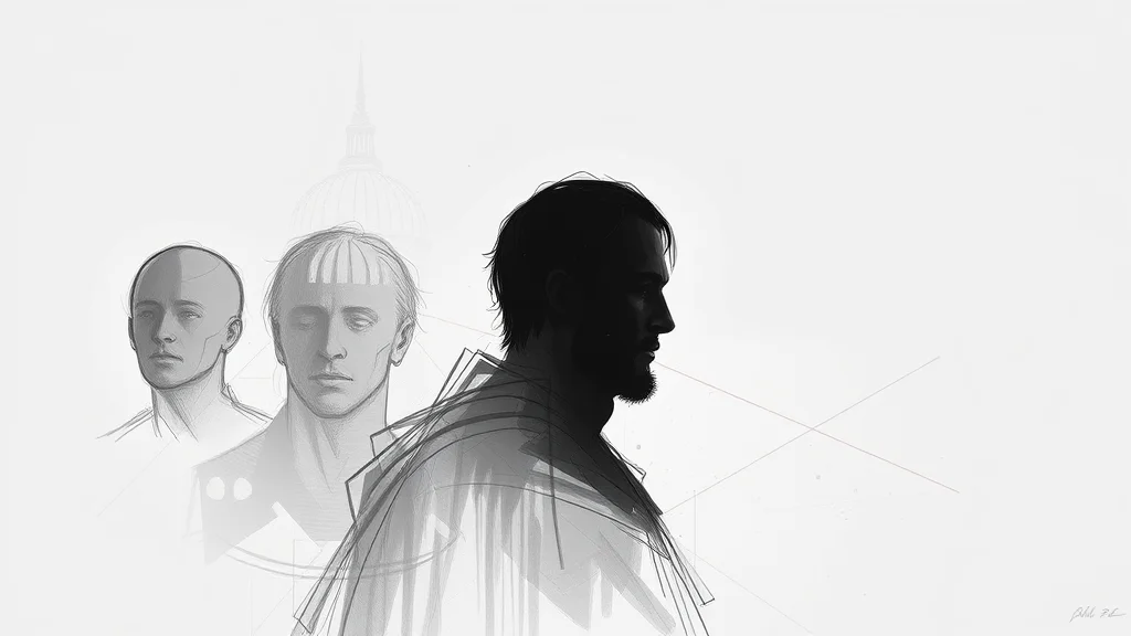 A sketch to render progression of a faceless silhouette, abstract concept