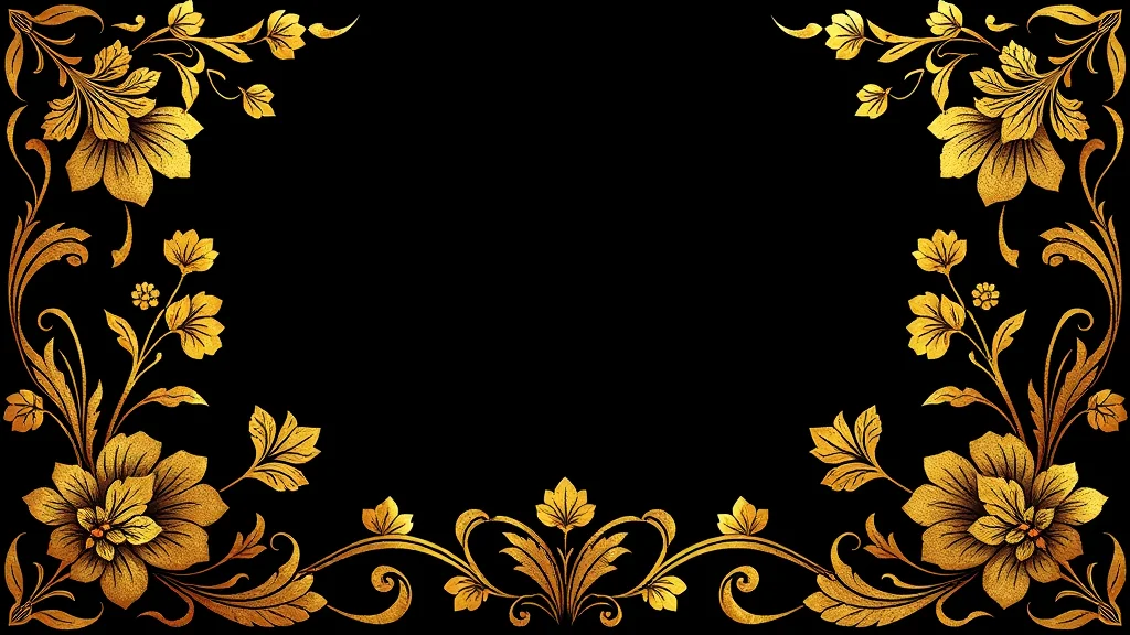 An ornamental art nouveau floral border with gold leaf, abstract concept