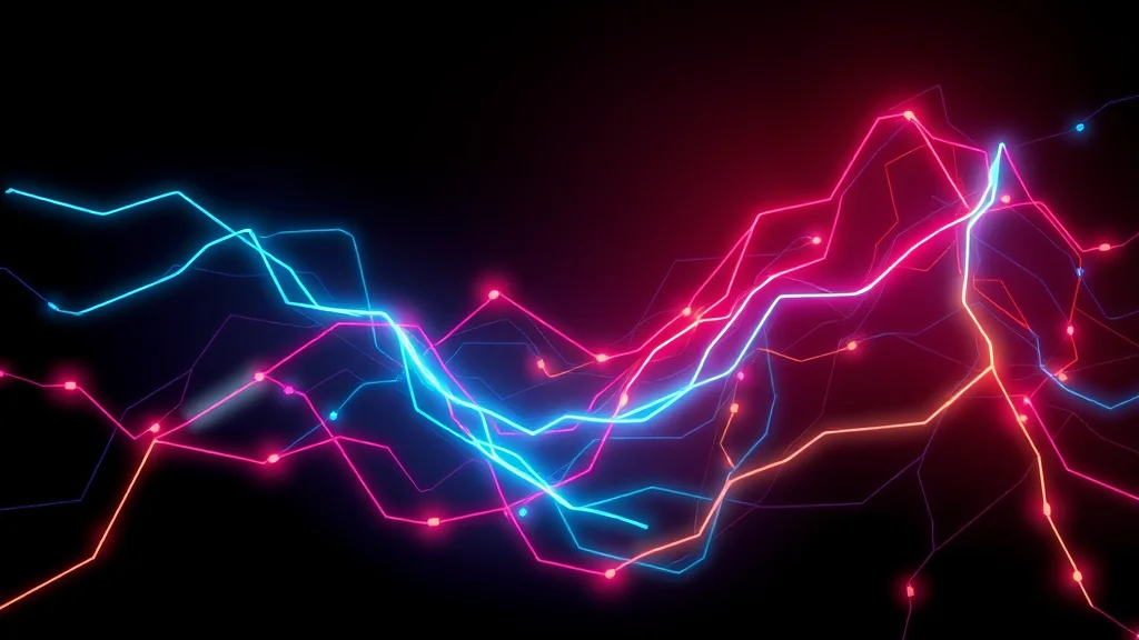 A flat color fill and outline study, toon shading, neon nodes on dark